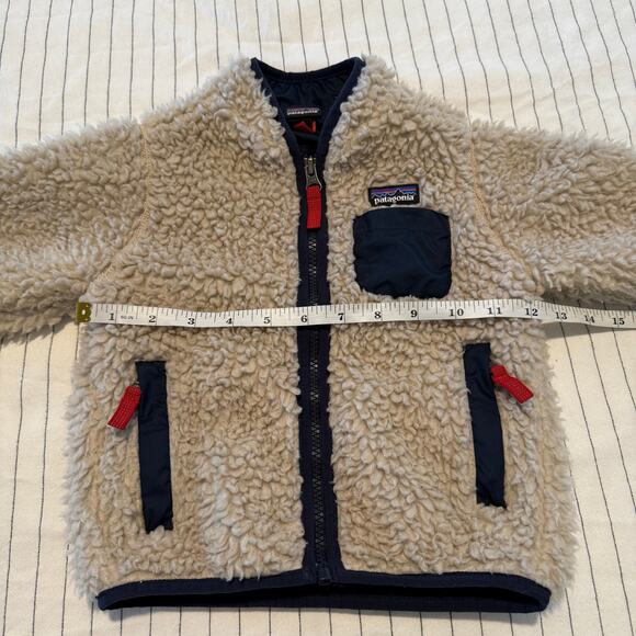 Patagonia Baby Toddler Retro-X cream sherpa fleece full zip lined jacket size 2T - Picture 8 of 9